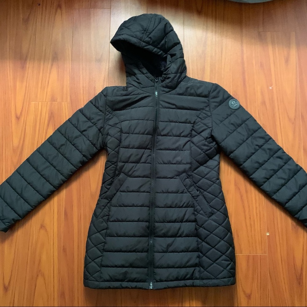HFK black long puffer jacket size S